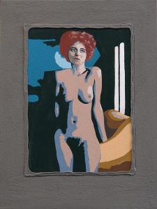 4-Naked posing woman-Acryl on canvas on MDF-30x40cm